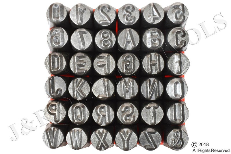 J&R Quality Tools Vector Number & Capital Letter Punch Set 36 Pc (6mm 1/4"): 09098 - Image 2